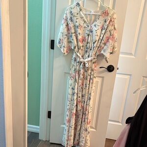 Floral Maxi Dress with Belt